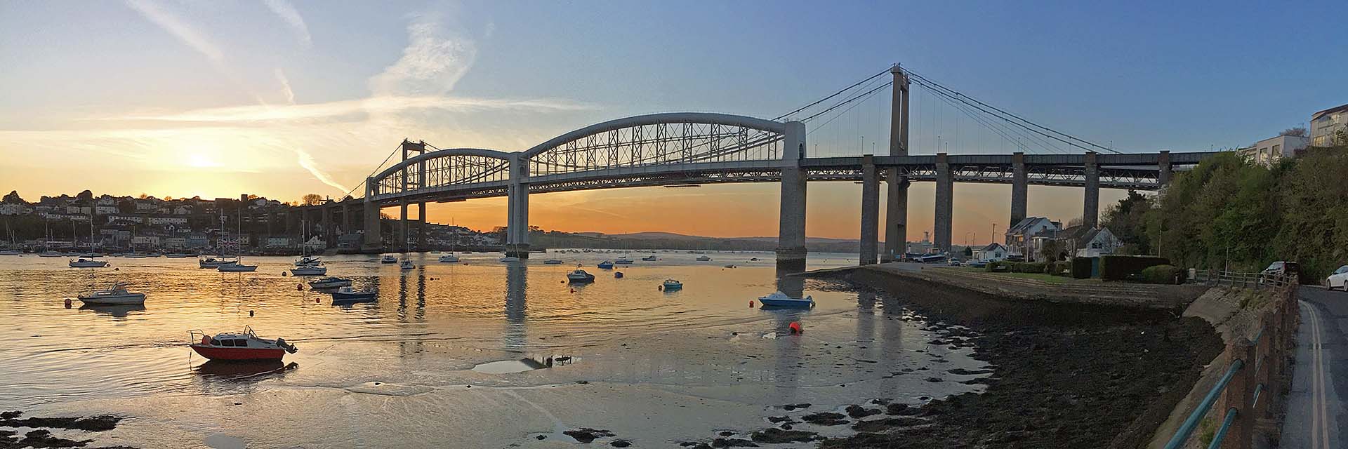 Tamar Bridge at dusk